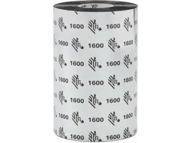 Zebra 1600 wax ribbon 01600BK15645 156mmx450m