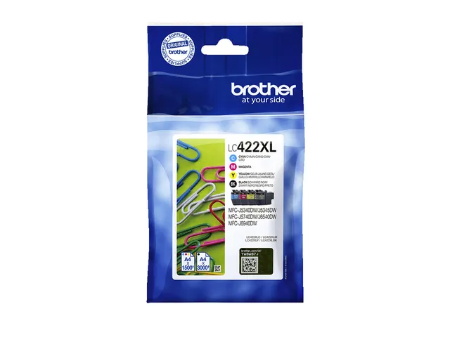 Brother LC-422XLVAL Inktcartridge Zwart + Kleur Voordeelpack