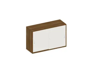 schuifdeurkast,HxBxD 770x1200x430mm,decor romp noten,decor front wit - 1