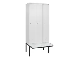 locker met bank,HxBxD 2120x900x815mm,3vak,vak B 300mm,cil.-slot