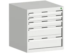 ladekast HxBxD 700x650x525mm 5laden romp RAL7035 front RAL7035