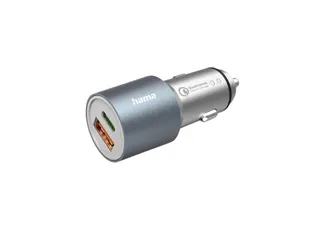 Autolader Hama 1x USB-C 1x USB-A 38W metaal - 1