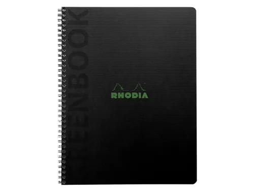 Notitieboek Rhodia Greenbook recycled A5+ lijn Hard Cover Zwart