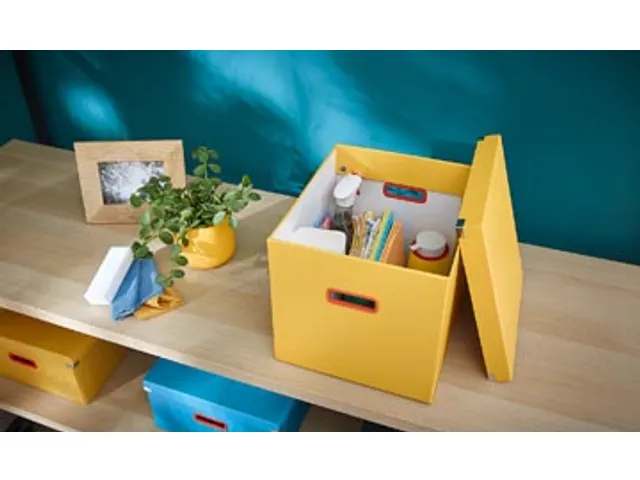 Cosy Click & Store cube boîte de classement grande, jaune