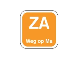 Label ZA weg op MA Oranje Afwasbaar doos 1.000st