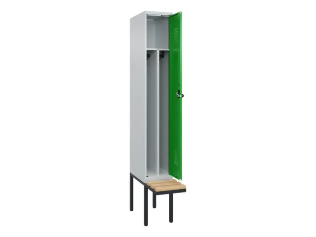 locker met bank,voor scheiding van kleding,HxBxD 2120x300x815mm,1vak