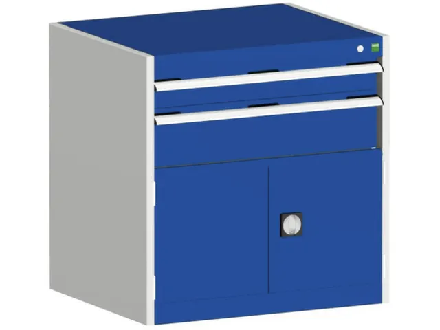 ladekast HxBxD 800x800x525mm 2laden RAL7035 front RAL5010