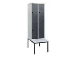 Dubbeldekse dekenkist,HxBxD 1950x600x815mm,2x2vak.,vak B 300mm