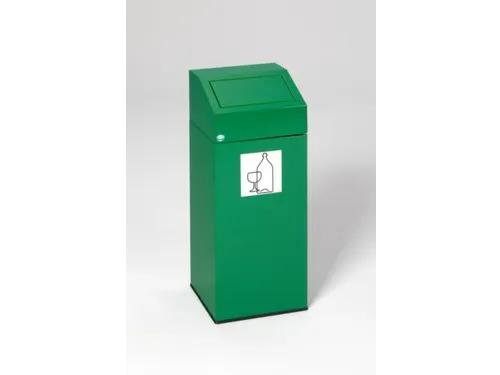 Afvalverzamelaar 45 liter 790x320x320mm sticker groen glas RAL6001