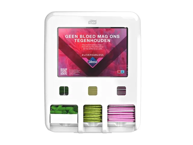 Dameshygiënedispenser Tork P1 P2 P3 wit 564050 voor menstruatieproduc