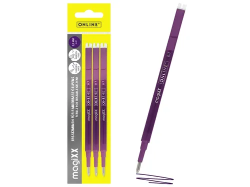Gelschrijvervulling Online Magixx medium violet blister à 3 stuks