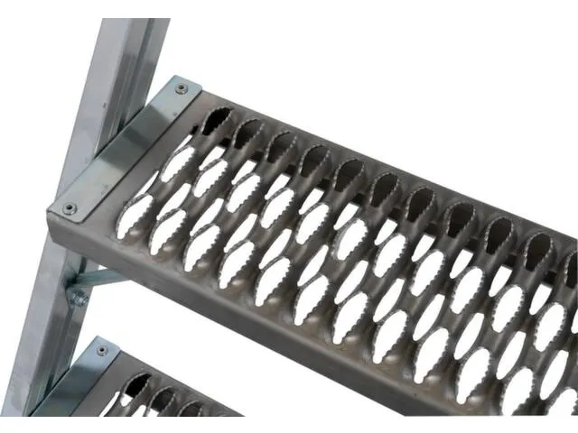 bordestrap,verrijdbaar,bordes H 1,2m,2x5treden m. R13-laag,aluminium