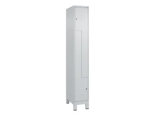 Z-garderobekast,HxBxD 1950x300x500mm,vak B 150/300mm,cil.-slot,voeten