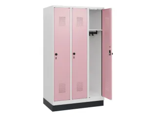 schoollocker,HxBxD 1630x900x500mm,3vak,vak B 300mm,draaigrendel,sokkel - 1