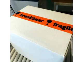 Waarschuwingstape Oranje 50mmx66mtr PVC Bedrukt - 2
