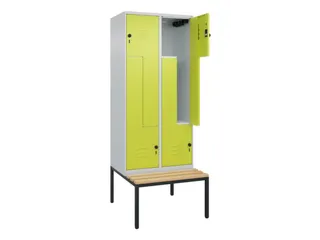 Z-garderobekast,HxBxD 2120x800x815mm,4vak,vak B 400mm,draaigrendel - 2