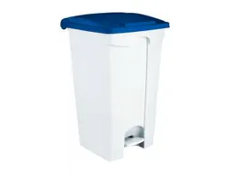 Contitop,afvalbak met pedaal 90L wit/blauw