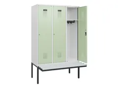 locker met bank,HxBxD 1950x1200x815mm,3vak,vak B 400mm,cilinderslot