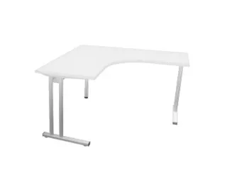Bureau in vrije vorm 1400x1400mm Links C-voet Alu, Bl-wit - 1