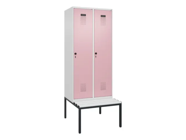 locker met bank,voor scheiding van kleding,HxBxD 2120x800x815mm,2vak