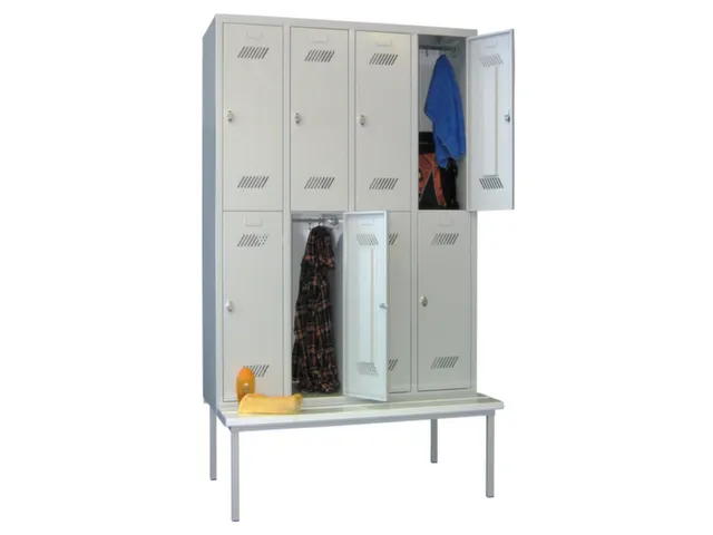 banklocker,dubbeldeks,HxBxD 2150x1200x800mm,RAL7035,front RAL7035