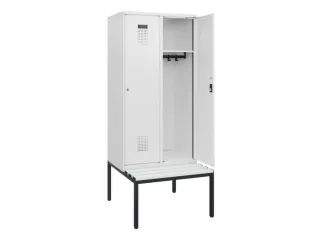 locker met bank,HxBxD 1950x800x815mm,2vak,vak B 400mm,cilinderslot - 1