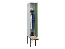 locker met bank,HxBxD 2120x300x815mm,1vak,vak B 300mm,draaigrendel