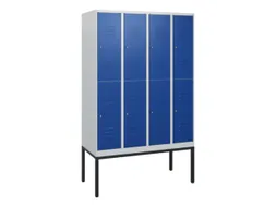 dubbeldekse locker,HxBxD 1950x1200x500mm,4x2vak.,vak B 300mm,cil.-slot