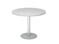 vergadertafel,HxØ 745x1000mm,rond,schotelvoet zilverkleurig,ronde bui