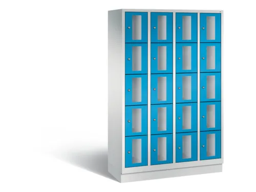 Lockerkast 1800x1190x500mm 4x5 vakken Cilinderslot, Sokkel, RAL5012