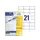 etiket Avery ILK 70x42,3mm 100 vel 21 etiketten per vel wit
