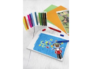Viltstiften Eberhard Faber Jumbo 2mm 12 kleuren in kunststof etui - 9