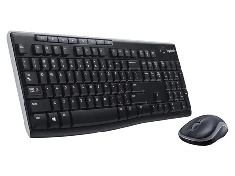 Logitech Draadloos Toetsenbord MK270 QWERTY + Compacte muis Zwart