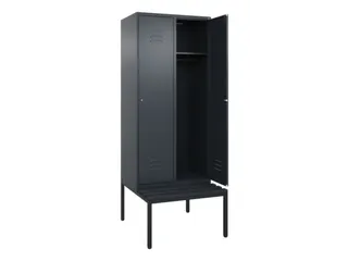 locker met bank,HxBxD 2120x800x815mm,2vak,vak B 400mm,cil.-slot - 2