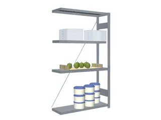 Rvs Inhaakstelling Aanbouw 1750x1010x335mm 4legborden Vaklast 200kg - 1