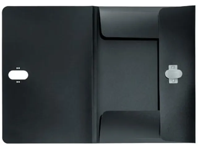 Recycle elastomap met 3 kleppen uit PP A4 zwart