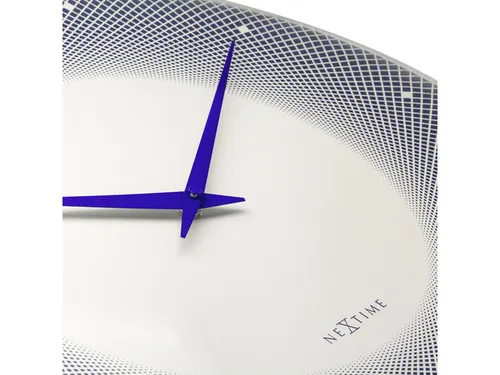 Wandklok Nextime dia 50cm bolvormig glas blauw kunststof Deep