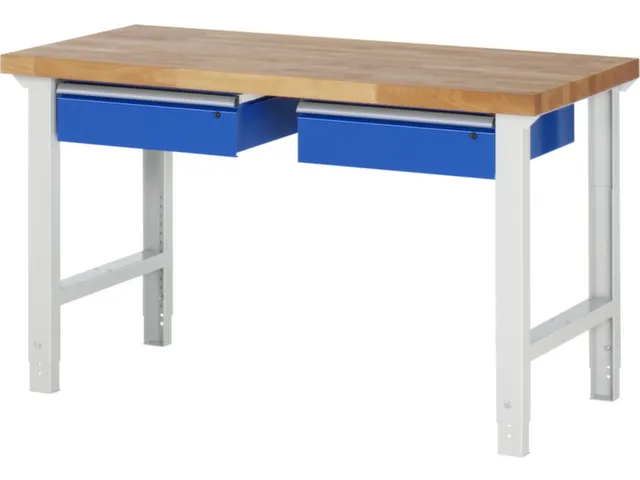 werkbank,HxBxD 790-1140x1500x700mm,beukblad,draagverm. 750kg,4voeten