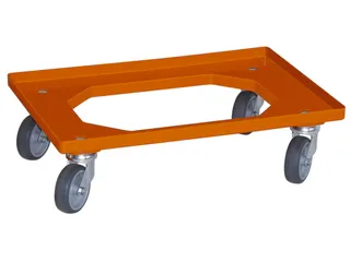 Bakonderwagen 250kg Laadvloer 600x400mm Rubberen Wielen Oranje - 1