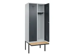 locker met bank,HxBxD 2120x800x815mm,2vak,vak B 400mm,cilinderslot
