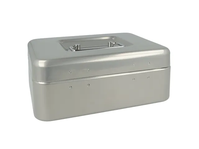 Coffret à monnaie Westcott 200x161x90mm argent, insert en plastique a