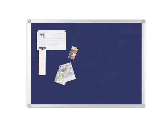 Textielbord Met Aluminium Frame 90x60Cm Blauw Vilt