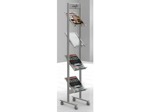 Folderrek Voor 4xa4 4 Acrylglas Houders 1600x300x350mm Staal