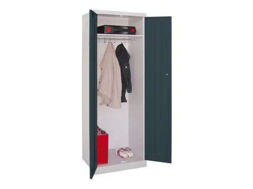 kleding-/wasgoedkast,HxBxD 1800x600x500mm,RAL7035,front RAL7016