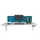 Timy Akoestisch Bureaupaneel blauw 140 x 34 x 1,6 cm.