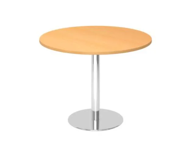 vergadertafel,HxØ 745x1000mm,rond,schotelvoet chroom,ronde buis