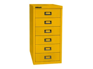 kantoor-ladekast HxBxD 590x279x380mm 6 laden romp + front geel staal - 4