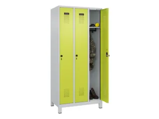 locker,HxBxD 1950x900x500mm,3vak,vak B 300mm,draaigrendel,voeten - 1