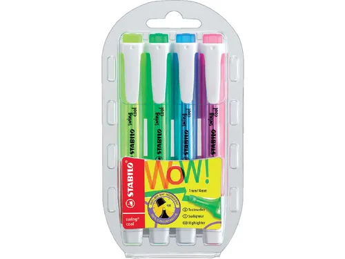 Markeerstift Stabilo Swing Cool Assorti 4 Stuks