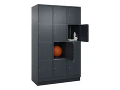 lockerkast,HxBxD 1950x1200x500mm,3x4vakken,vak B 400mm,cil.-slot